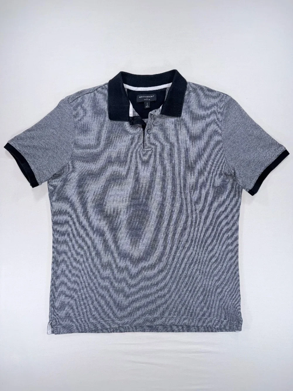 Banana Republic Men's Gray Micro-Pattern Dress Polo Shirt Size Large EUC